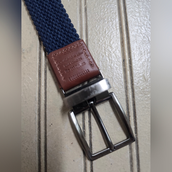 Tommy Bahama Mens Navy and Beige Braided Belt 32 - 36 - Picture 4 of 12